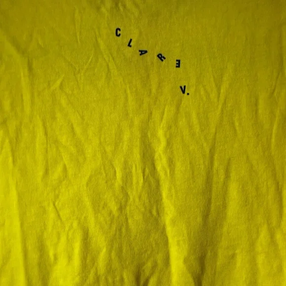 Clare V OUI Yellow Classic Tee Size XS